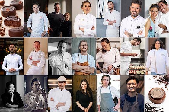 A collage showing photos of different La Liste pastry shop chef/owners