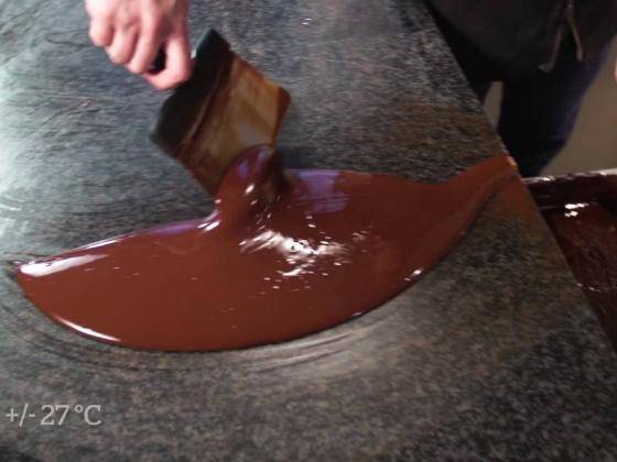 Atemperado: Atemperar el chocolate sobre mármol