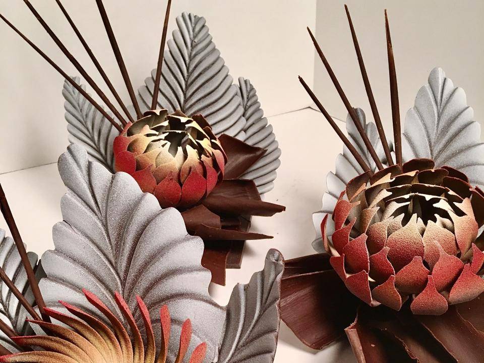 chocolate flower sculpture