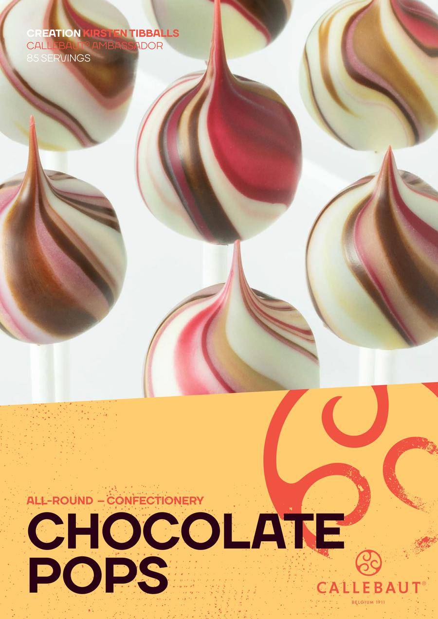 Pirulitos de ganache de chocolate com cobertura colorida da chef Kirsten Tibballs da Callebaut