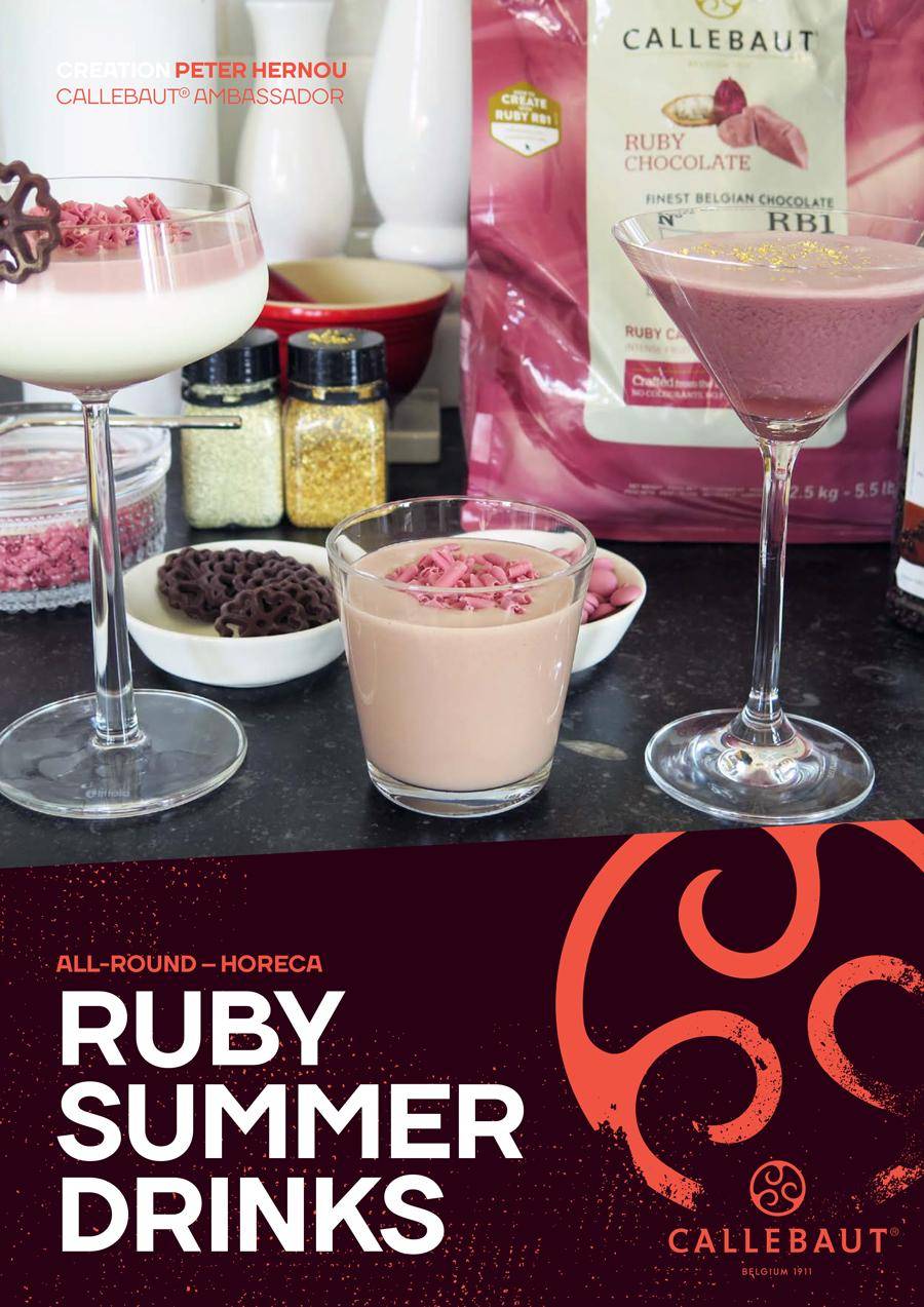 Pink ruby Callebaut chocolate summer drinks by Peter Hernou