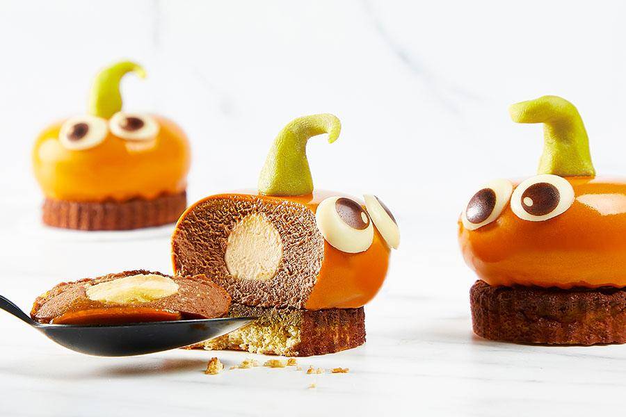 Ricette di pasticceria con  cioccolato Callebaut: Zucche  di Halloween.