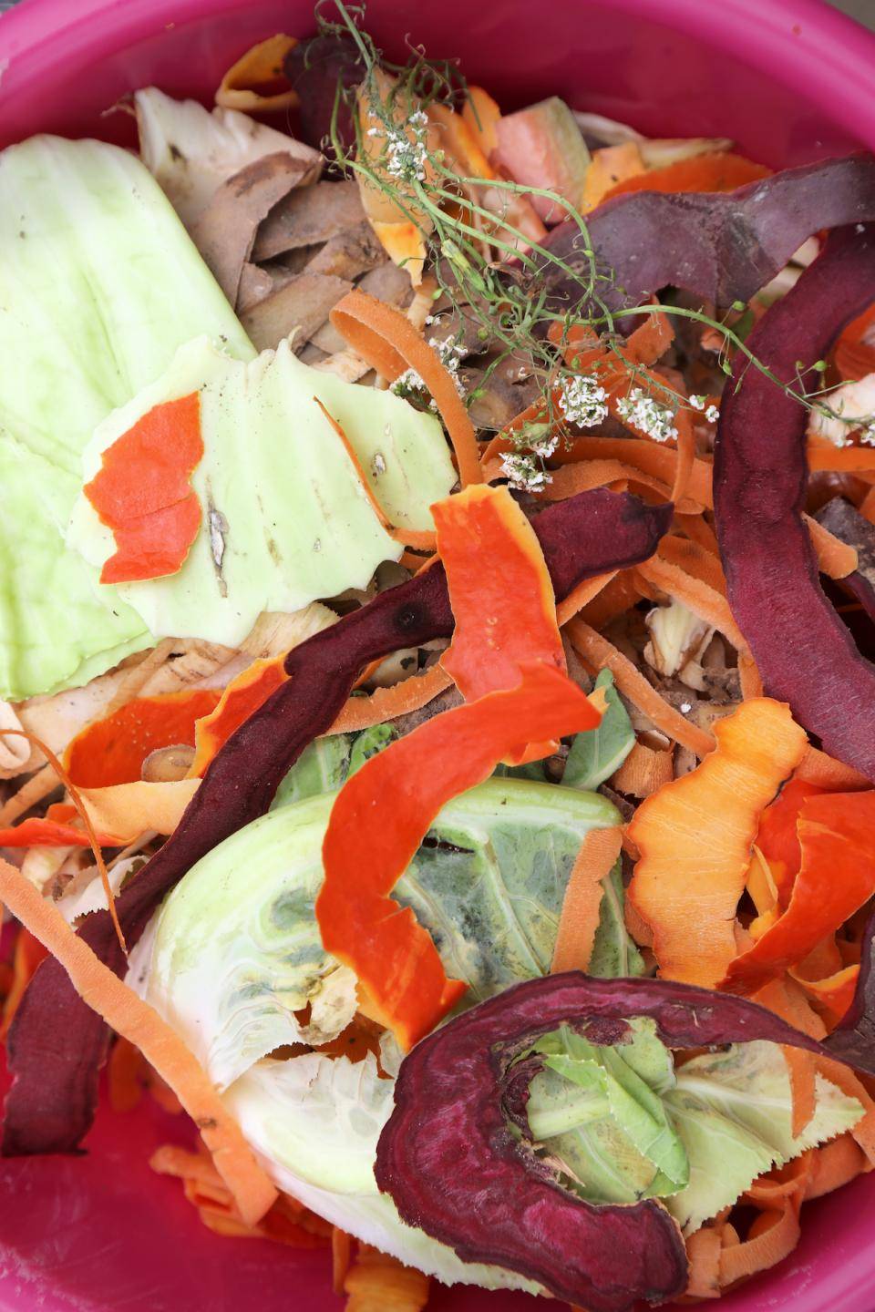 close-up shot of a pile of vegetable peels