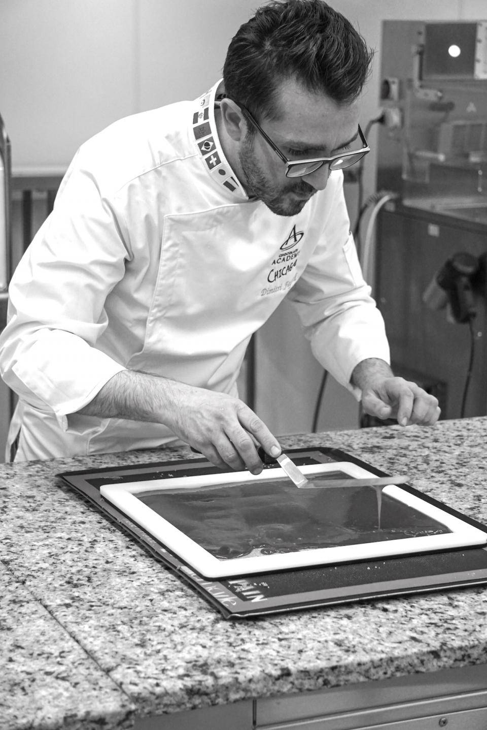 Chef Dimitri at work in at the Chicago Chocolate Academy™ Center