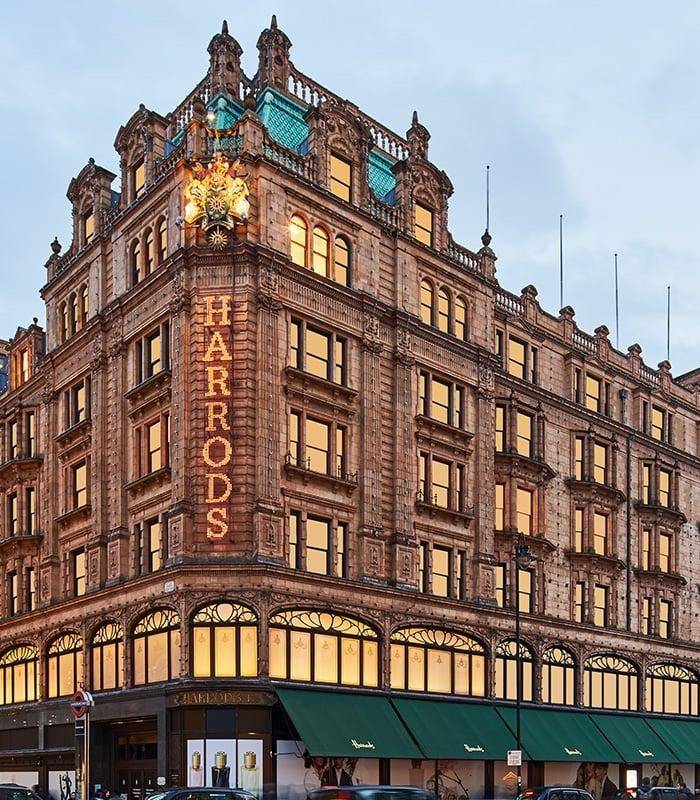 The exterior of Harrods