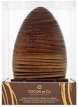Dark chocolate Ester egg by Cocoa et co - adding a touch of gold