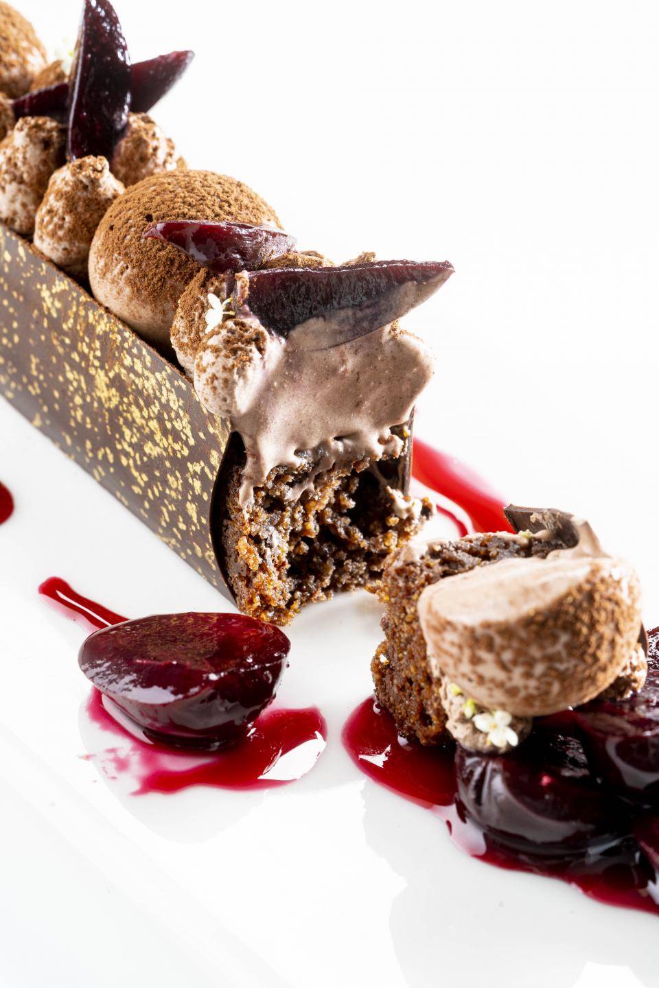 cherry chocolate polenta cake by chef julie sharp