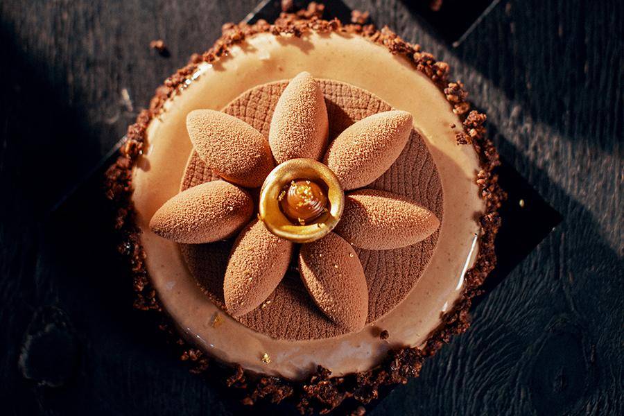 Mango-Basil Chocolate Entremet by Callebaut chef Jurgen Koens
