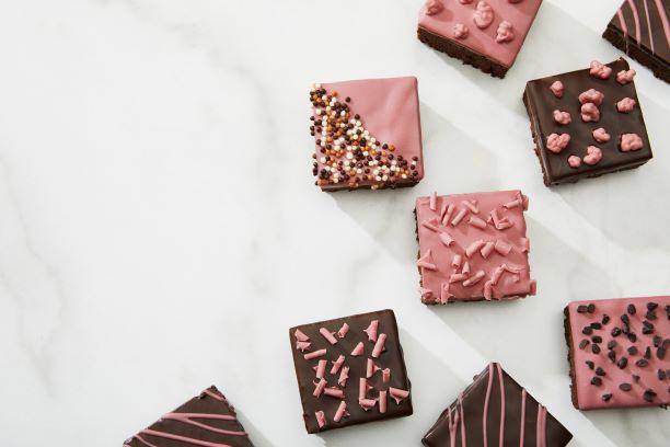 Brownies au double chocolat avec chocolat Ruby