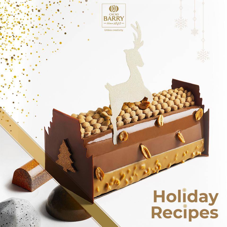 holiday recipes cover image - reindeer treat with gold detail