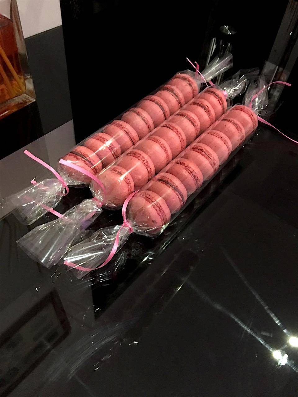 Samantha's raspberry and chocolate macarons