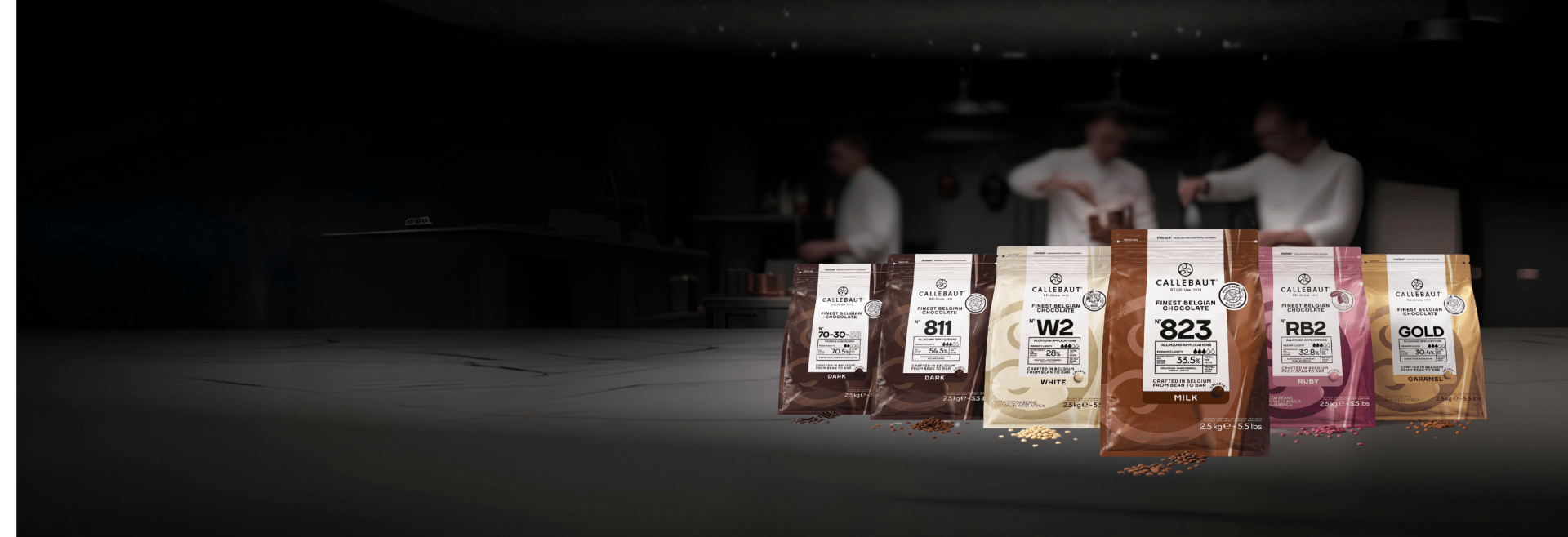 Callebaut Hero Range 70, 811, 823, W2, Gold and Ruby
