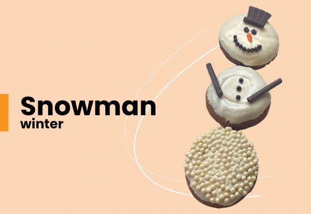 Snowman winter donut