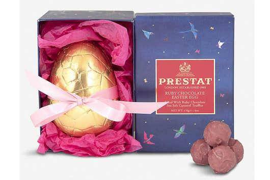 Luxury Ruby Easter egg filled with Ruby chocolate truffles - Filled Easter egg