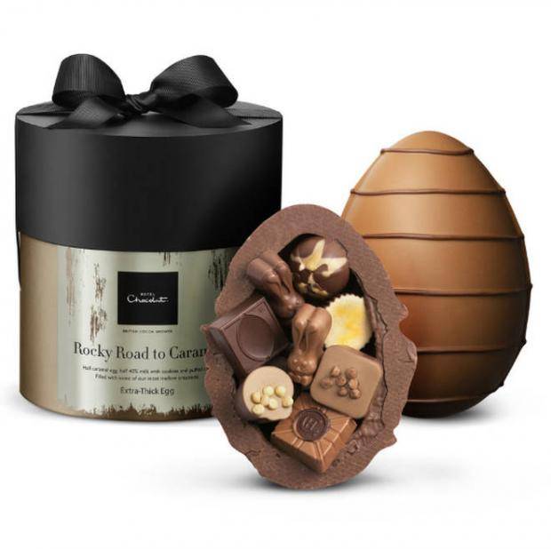 Hotel Chocolat’s Extra-Thick Rocky Road Easter Egg is filled with an assortment of chocolate pralines - Filled Easter egg