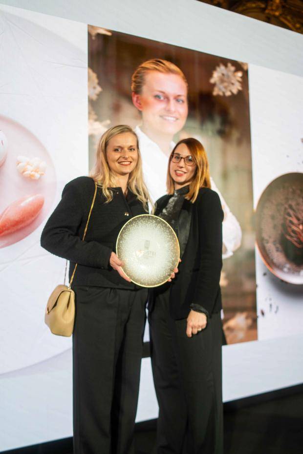 Anne Coruble, Pastry Chef at The Peninsula Paris with Tiphaine Pichon, Brand Manager Cacao Barry
