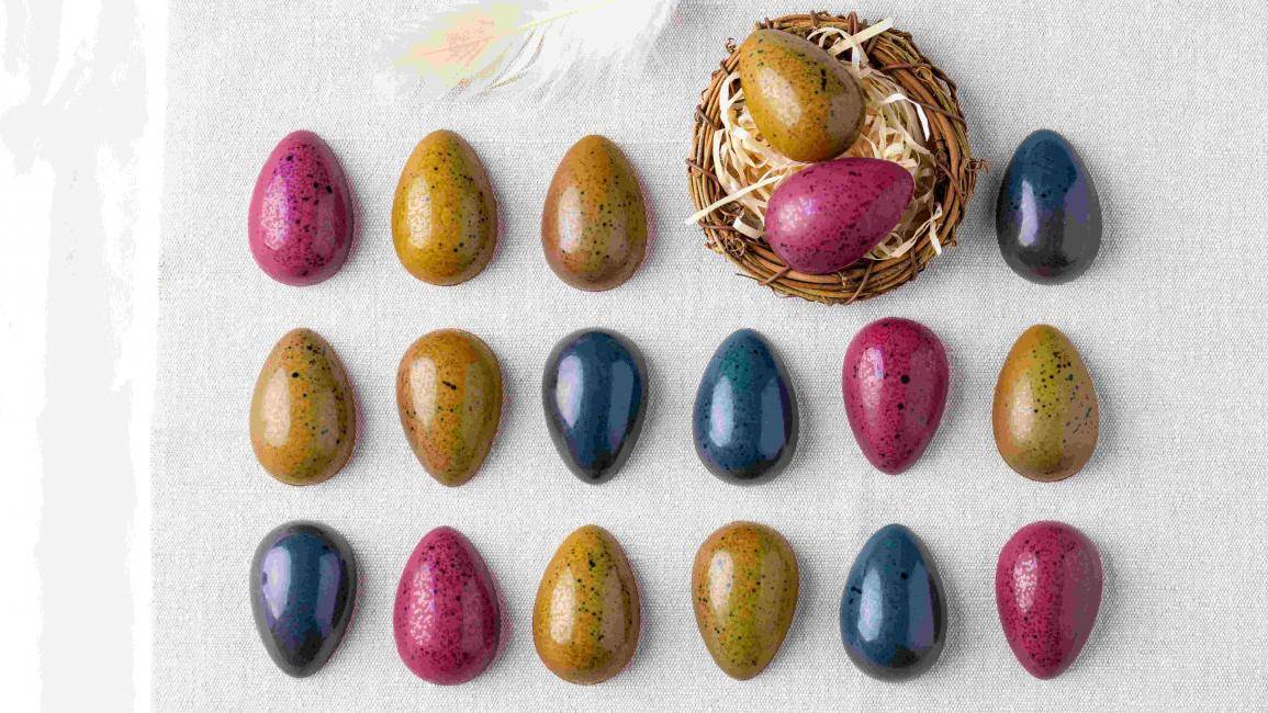 Colorful praline eggs