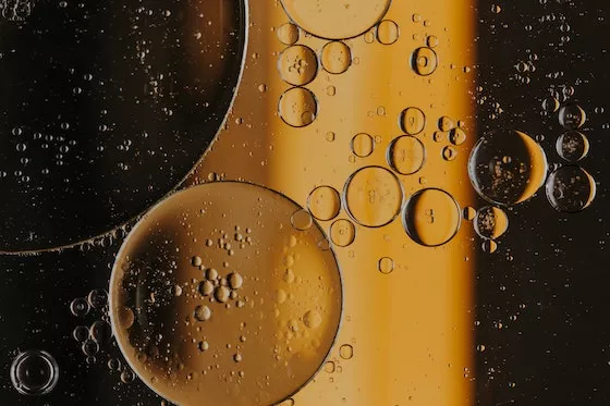 oil as seen close-up with light shining through
