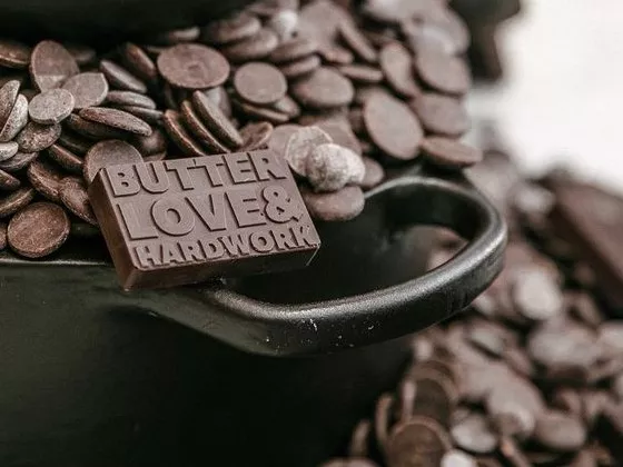 The Butter, Love & HardWork logo in chocolate