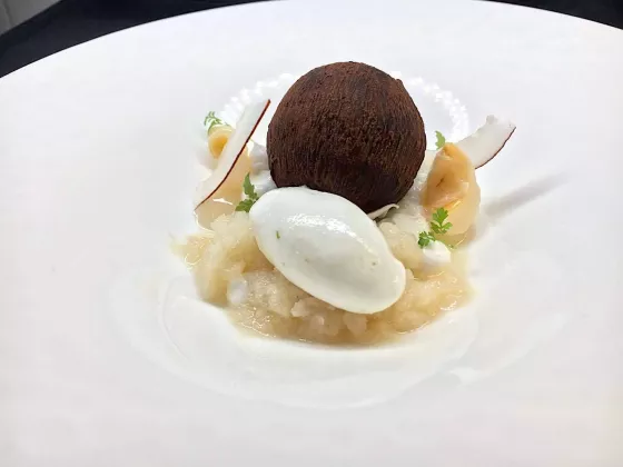 Coconut and Lychee dessert