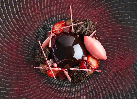 Plated Dessert Strawberry & Chocolate