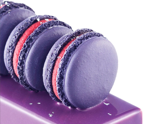 Brilliantly colored macaron petit gateau from Chef Philippe Bertrand