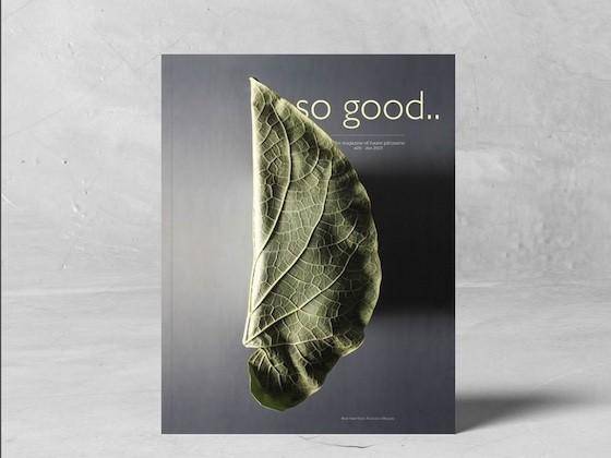 The cover of so good.. #29 showing a Root Beer leaf dessert by Chef Francisco Migoya