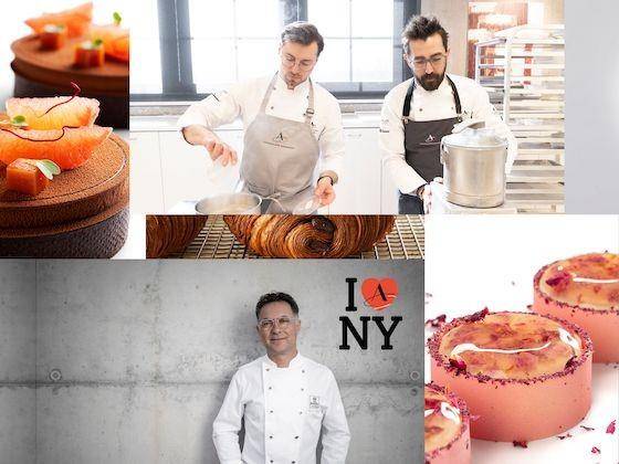 A collage of NYC chefs and their creations