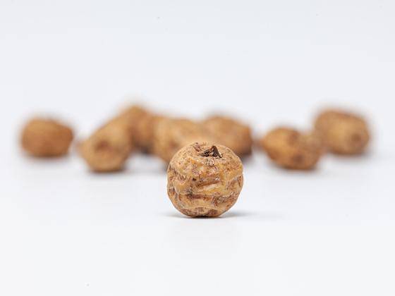Chufa aka Tiger Nuts upclose - brown, round, wrinkly little tubers