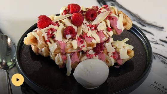 Ruby and White Chocolate Croffle