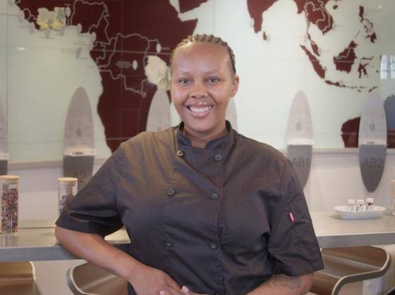 Chef Motheba Makhetha in the Cacao Barry Or Noir™ Lab